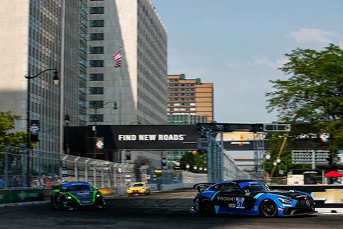 Daniel Morad and Bryce Ward collect their maiden IMSA Michelin Pilot Challenge victory on the streets of Detroit
