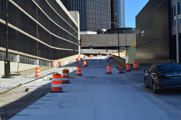Work being done between Turns 5 and 6 on Atwater Street in front of the Port Authority